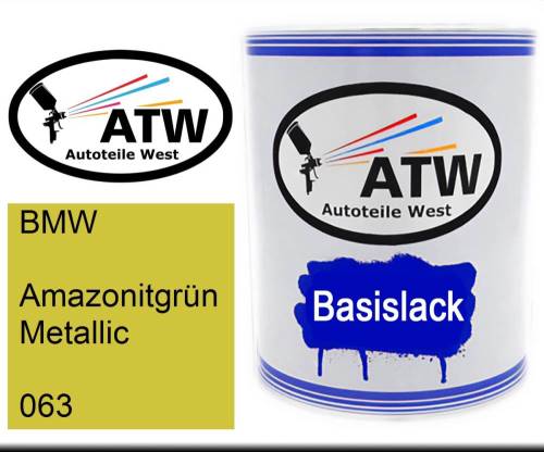 BMW, Amazonitgrün Metallic, 063: 1L Lackdose, von ATW Autoteile West.